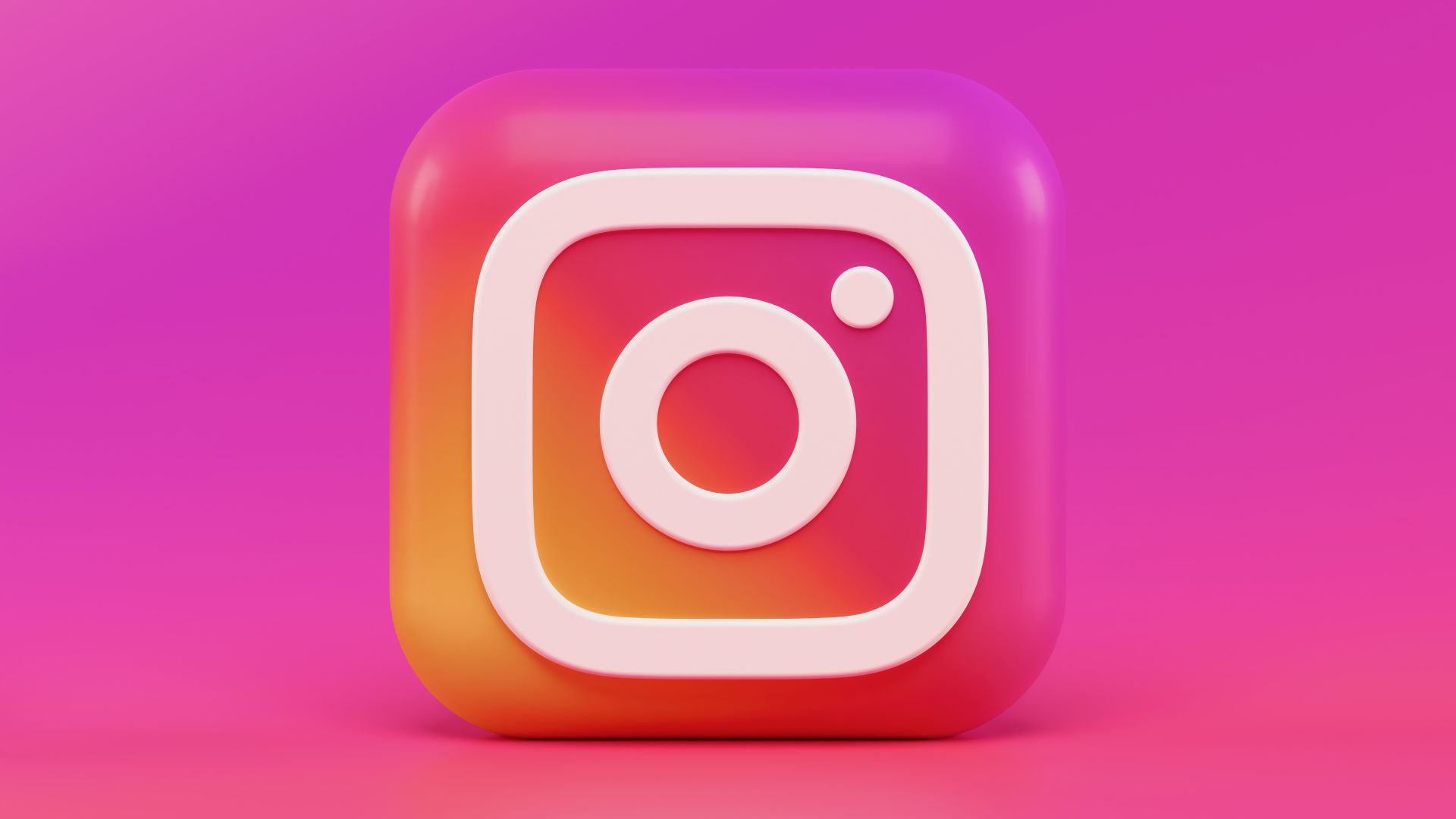 A 3D model of the Instagram logo.