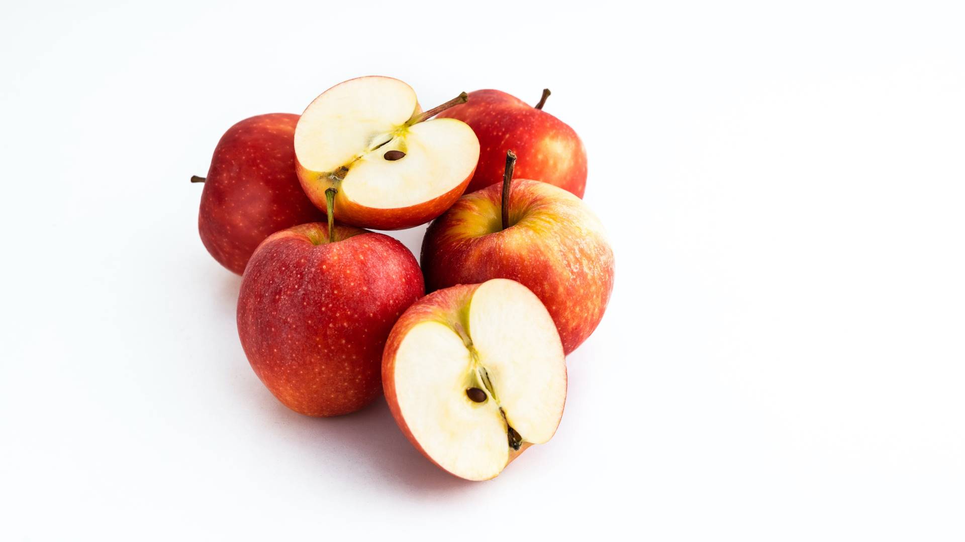 The calories in an apple depend upon its size and variety.